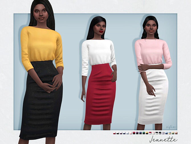 Sims 4 Jeanette Outfit by Sifix at TSR