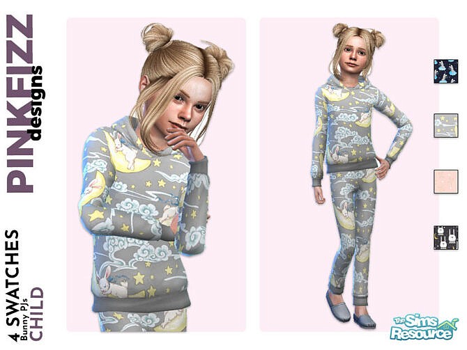 Sims 4 Bunny PJs by Pinkfizzzzz at TSR