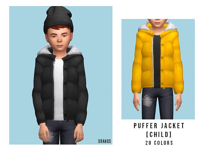 Sims 4 Puffer Jacket Child by OranosTR at TSR