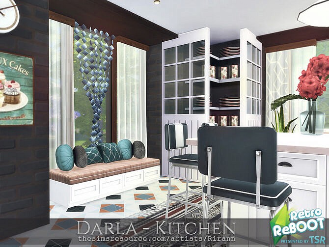 Sims 4 Retro Darla Kitchen by Rirann at TSR