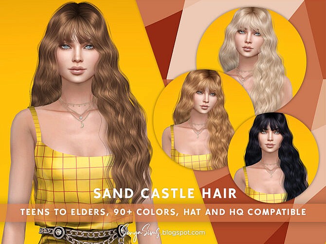 Sims 4 Sand Castle Hair by SonyaSimsCC at TSR