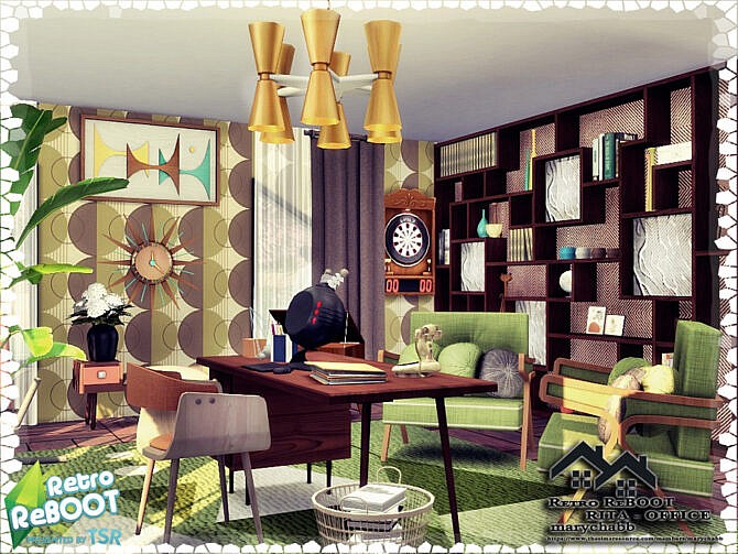 Sims 4 Retro RITA Office by marychabb at TSR