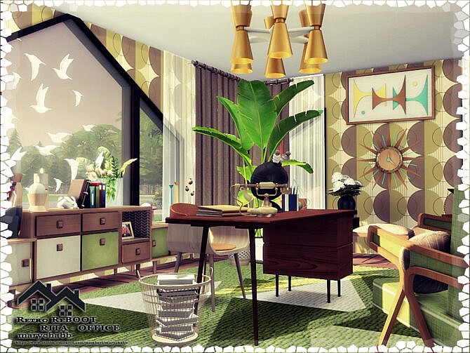 Sims 4 Retro RITA Office by marychabb at TSR