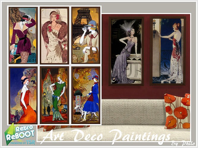 Retro Art Deco Paintings By Philo