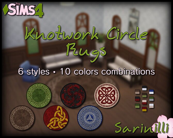 Sims 4 Knotwork Circle Rugs by Sarinilli at Mod The Sims 4