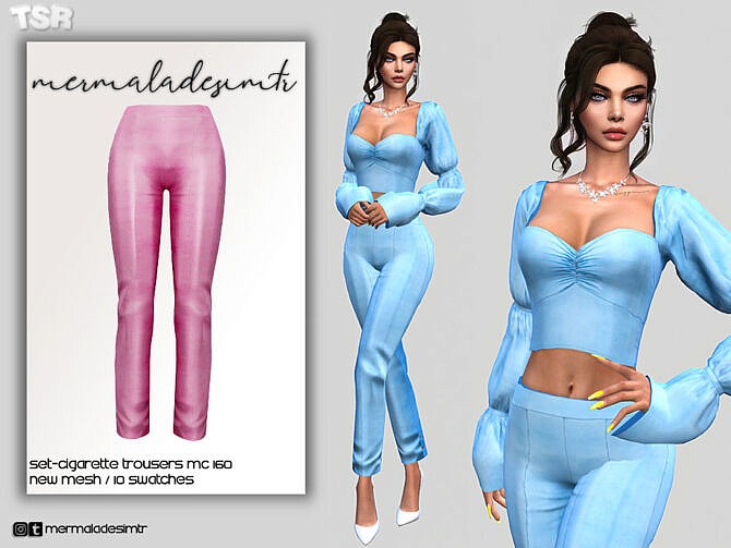 Sims 4 Set Trousers MC160 by mermaladesimtr at TSR