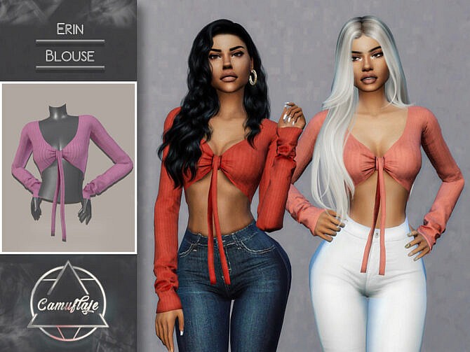 Sims 4 Erin Blouse by Camuflaje at TSR