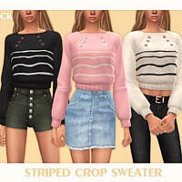Striped Crop Sweater By Black Lily