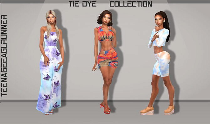 Sims 4 Tie Dye Collection at Teenageeaglerunner