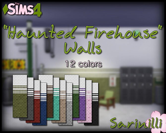 Sims 4 Haunted Firehouse Walls by Sarinilli at TSR