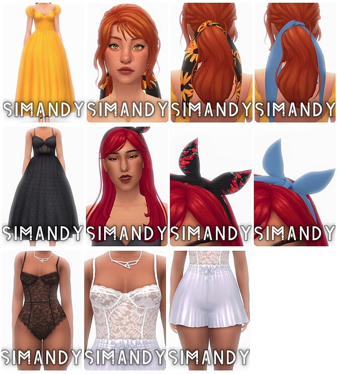 Sims 4 Romantic / cottage clothing + hairs + accessories at Simandy