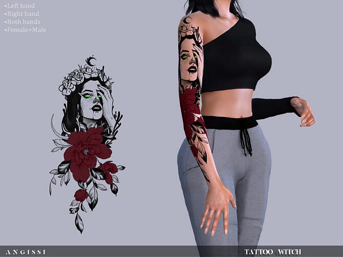 Sims 4 Witch Tattoo by ANGISSI at TSR