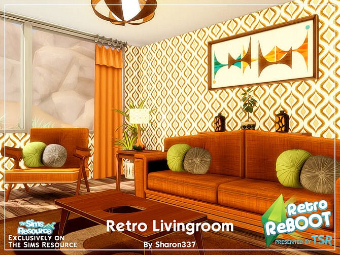 Sims 4 Retro Living Room by sharon337 at TSR