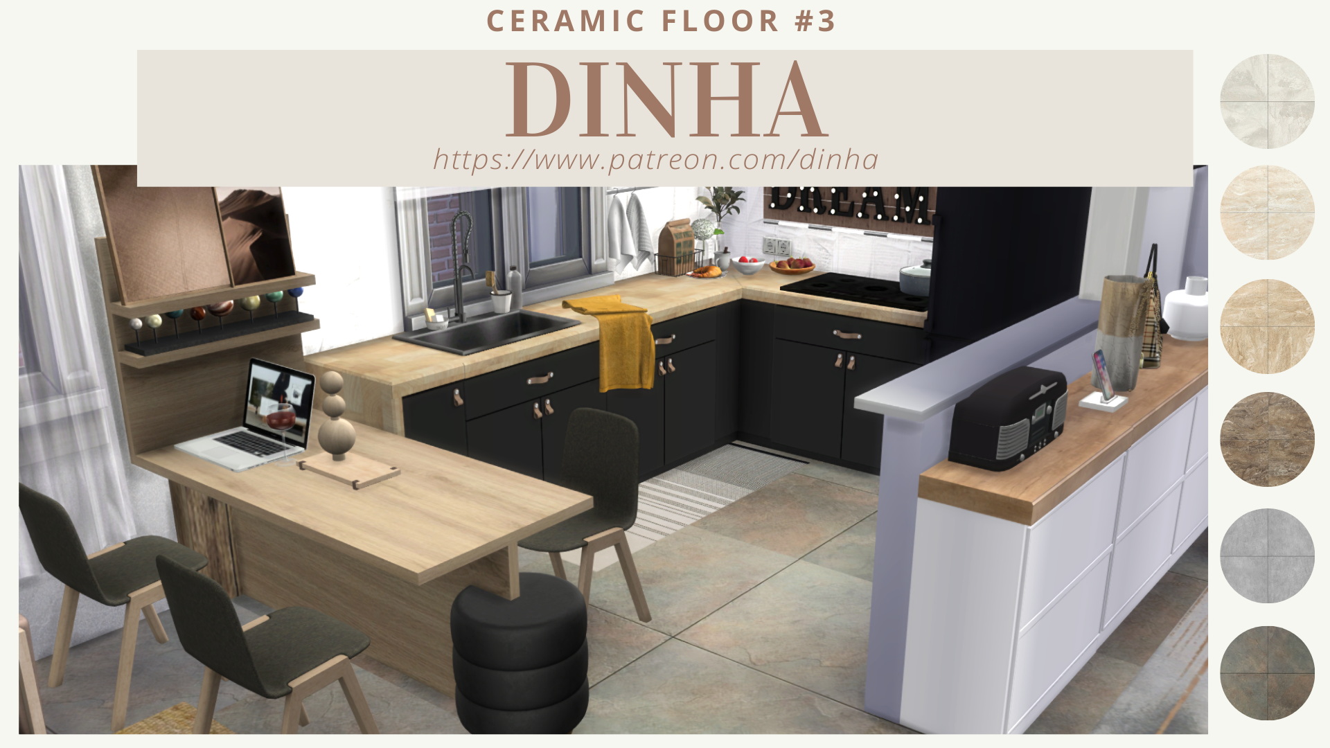 Ceramic Floor #3 at Dinha Gamer » Sims 4 Updates