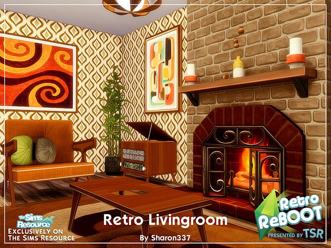 Sims 4 Retro Living Room by sharon337 at TSR