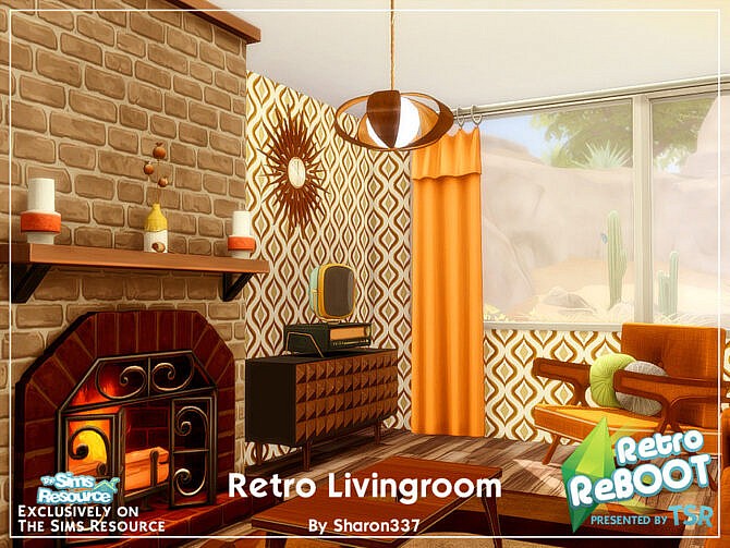 Sims 4 Retro Living Room by sharon337 at TSR