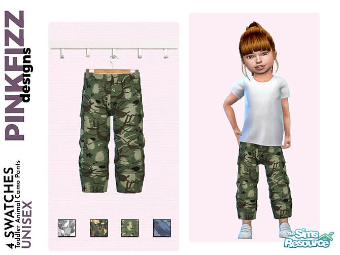 Sims 4 Toddler Animal Camo Pants by Pinkfizzzzz at TSR