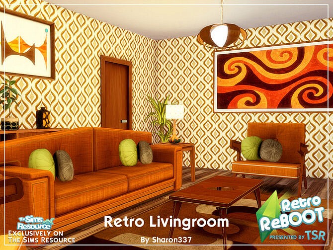 Sims 4 Retro Living Room by sharon337 at TSR