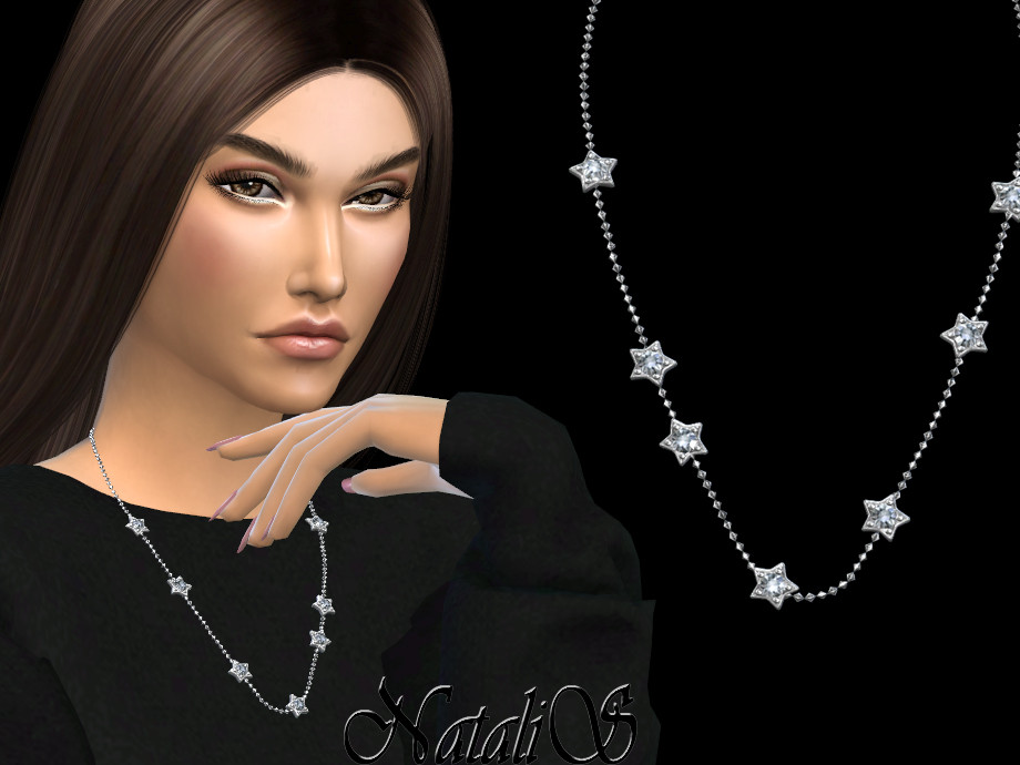Diamond Star Chain Necklace By Natalis At Tsr Sims 4 Updates