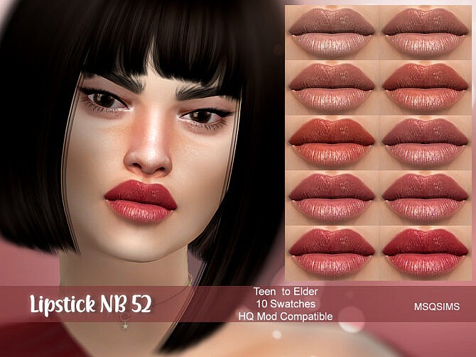 Sims 4 Lipstick NB52 at MSQ Sims