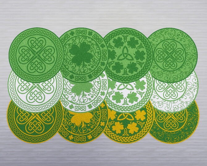 Sims 4 Celtic Shamrock Circle Rugs by Sarinilli at Mod The Sims 4