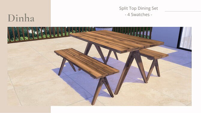 Sims 4 Split Top Dining Set at Dinha Gamer