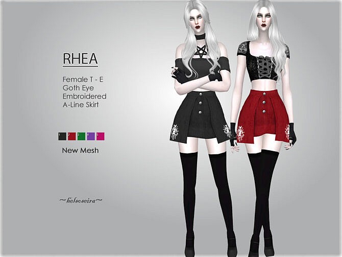 Sims 4 RHEA Mini Skirt by Helsoseira at TSR