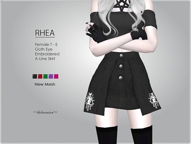 Sims 4 RHEA Mini Skirt by Helsoseira at TSR