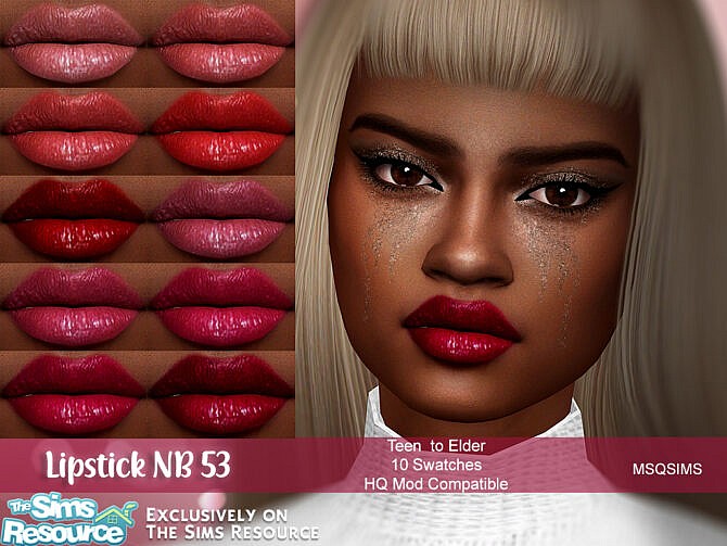 Sims 4 Lipstick NB53 at MSQ Sims
