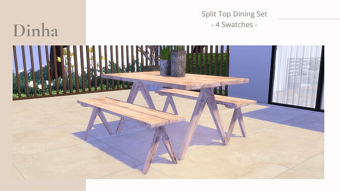 Sims 4 Split Top Dining Set at Dinha Gamer