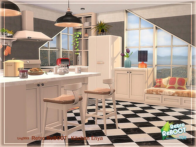 Sims 4 Retro Kitchen Enya Pt. 1 by ung999 at TSR