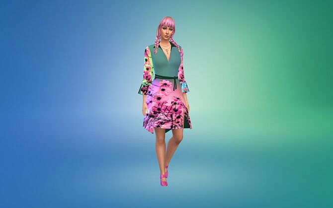 Sims 4 Color Dress at Louisa Creations4Sims