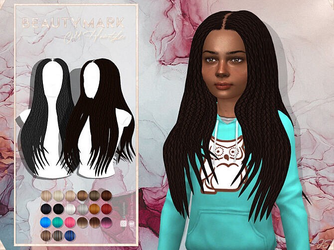 Sims 4 Beauty Mark Hair (Child Conversion) by JavaSims at TSR
