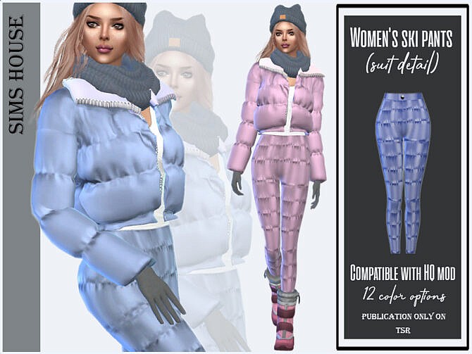 Sims 4 Womens ski pants (suit detail) by Sims House at TSR