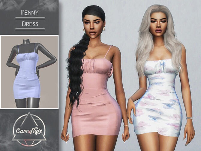 Sims 4 Penny Dress by Camuflaje at TSR