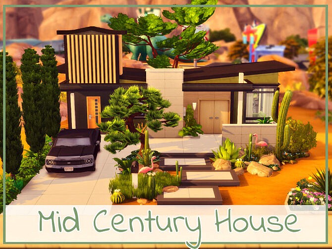 Sims 4 Mid Century House by simmer adelaina at TSR