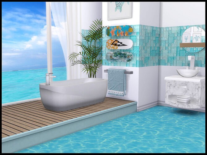 Sims 4 Hold The Sunset Spa Bathroom Set by seimar8 at TSR