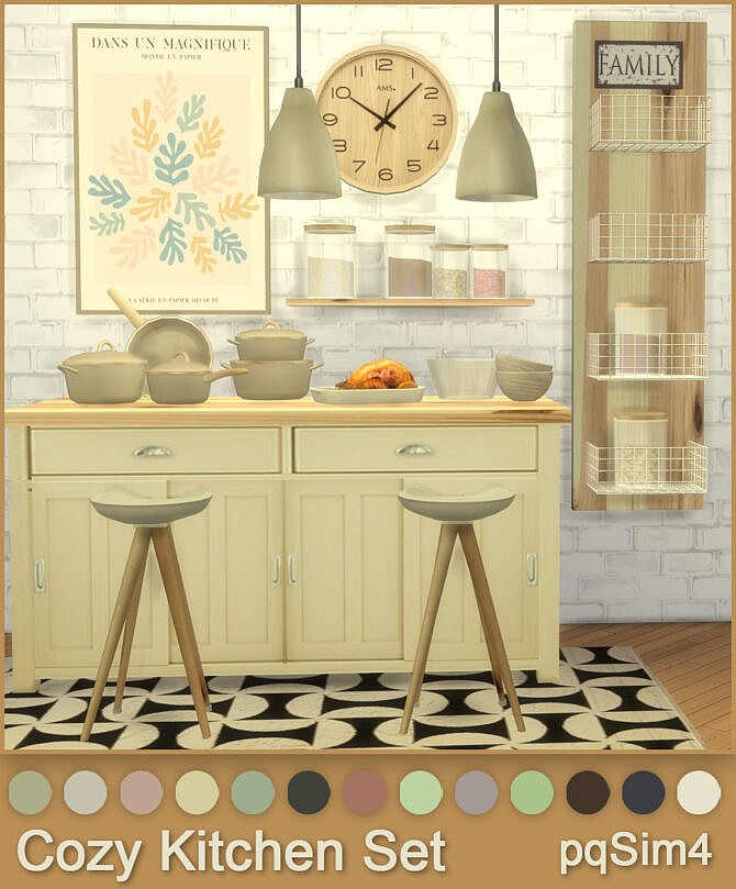 Sims 4 Cozy Kitchen Set at pqSims4
