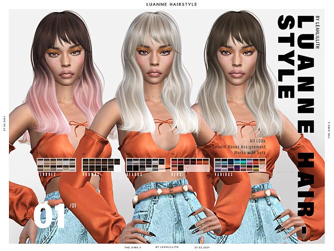 Sims 4 Luanne Hairstyle by Leah Lillith at TSR