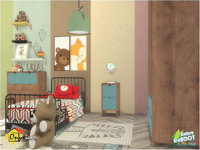 Sims 4 Retro Clark Toddler Bedroom by Onyxium at TSR