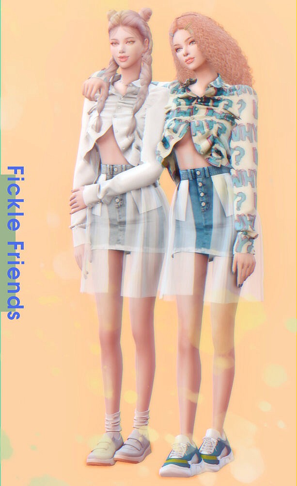 Sims 4 Fickle Friends Clothes Set at NEWEN