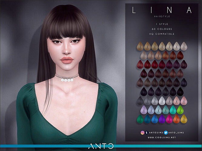 Lina Long Straight Hair With Fringe By Anto