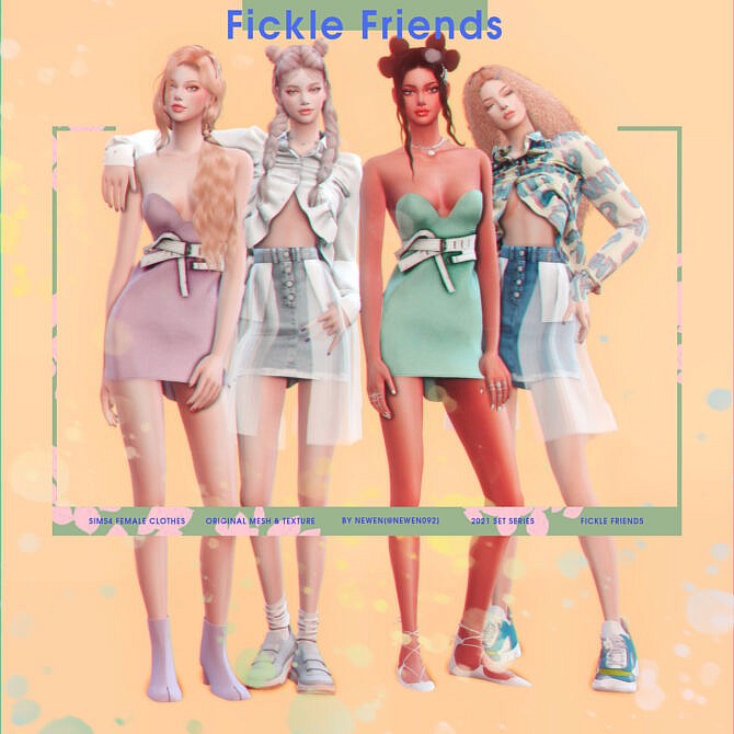 Sims 4 Fickle Friends Clothes Set at NEWEN