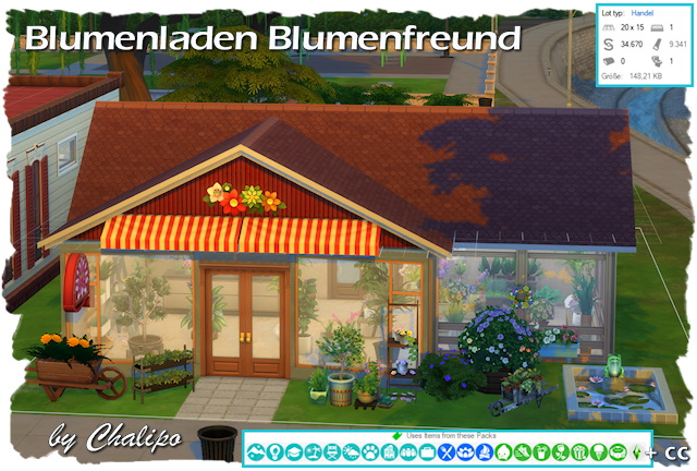 Sims 4 Flower shop by Chalipo at All 4 Sims