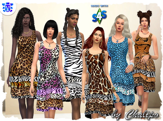 Sims 4 Leo dress by Chalipo at All 4 Sims