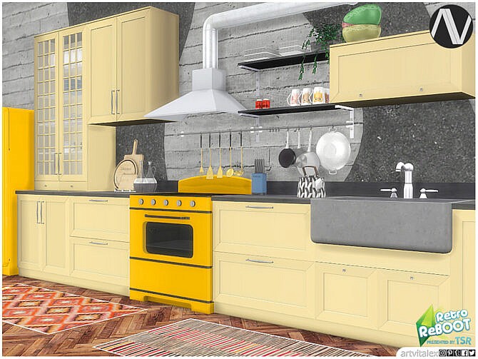 Sims 4 Retro ReBOOT April Kitchen by ArtVitalex at TSR