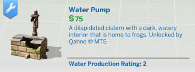 Sims 4 Unlocked & Functional Water Pump by Qahne at Mod The Sims 4
