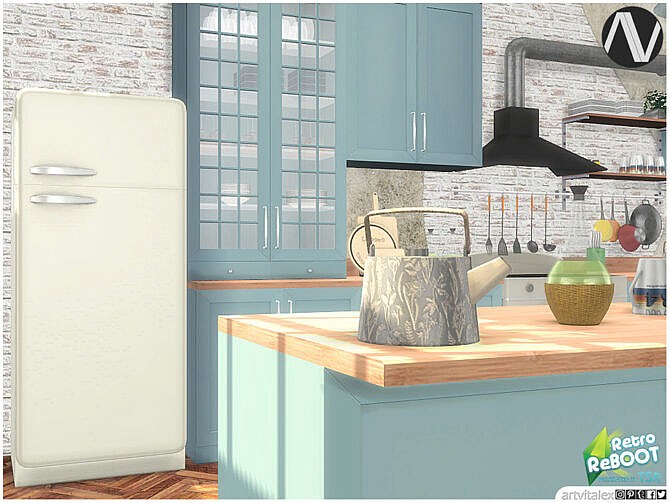 Sims 4 Retro ReBOOT April Kitchen by ArtVitalex at TSR