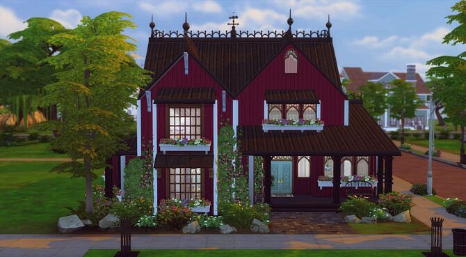 Sims 4 Red Berry Farmhouse by zhepomme at Mod The Sims 4