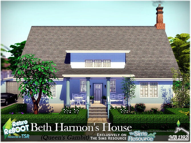 Sims 4 Retro Beth Harmons House (Queens Gambit) by nobody1392 at TSR
